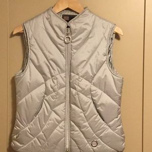 Light Gray Quilted Sleeveless Vest - Womens